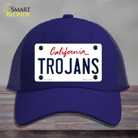 Trojans Novelty License Plate Hat Mesh / Royal Blue