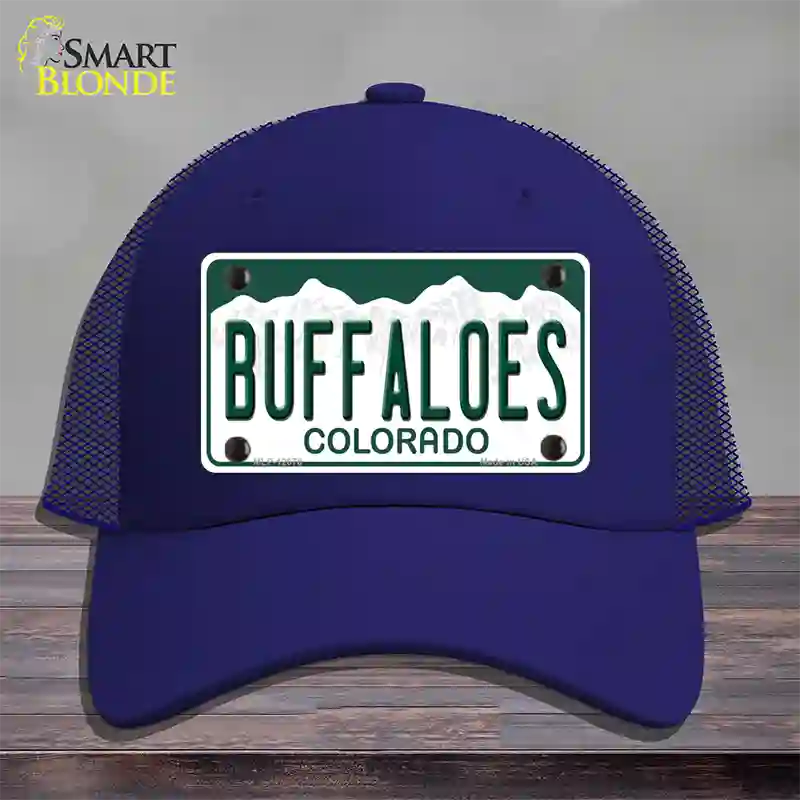 Buffaloes Novelty License Plate Hat Mesh / Royal Blue