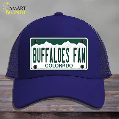 Buffaloes Fan Novelty License Plate Hat Mesh / Royal Blue