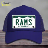 Rams Novelty License Plate Hat Mesh / Royal Blue