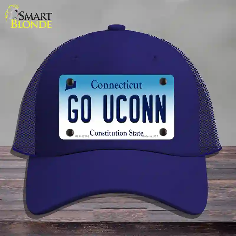 Go UConn Novelty License Plate Hat Mesh / Royal Blue