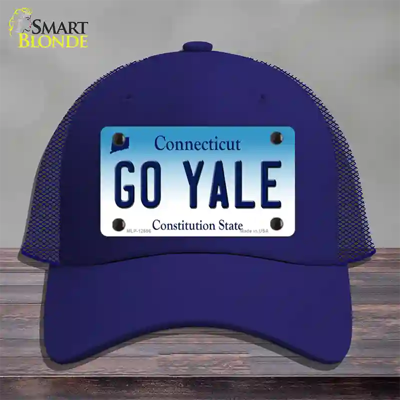 Go Yale Novelty License Plate Hat Mesh / Royal Blue