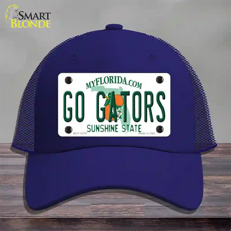 Go Gators Novelty License Plate Hat Mesh / Royal Blue