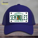 Seminoles Novelty License Plate Hat Mesh / Royal Blue