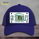 Go Seminoles Novelty License Plate Hat Mesh / Royal Blue