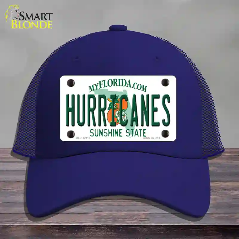 Hurricanes Novelty License Plate Hat Mesh / Royal Blue