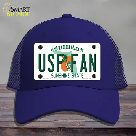 USF Fan Novelty License Plate Hat Mesh / Royal Blue