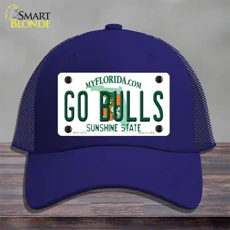 Go Bulls Novelty License Plate Hat Mesh / Royal Blue