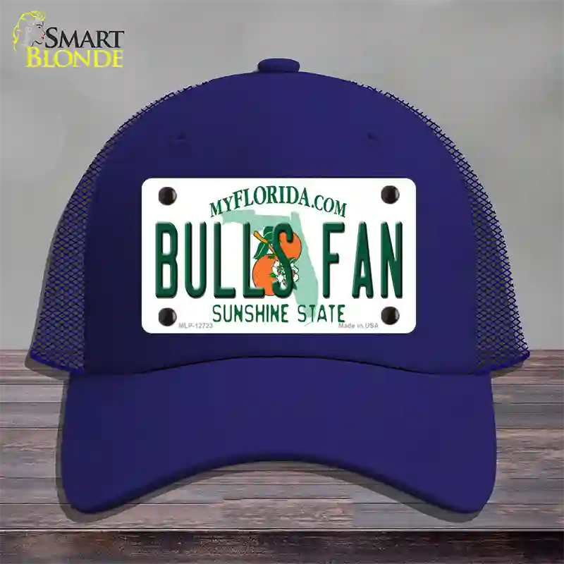 Bulls Fan Novelty License Plate Hat Mesh / Royal Blue