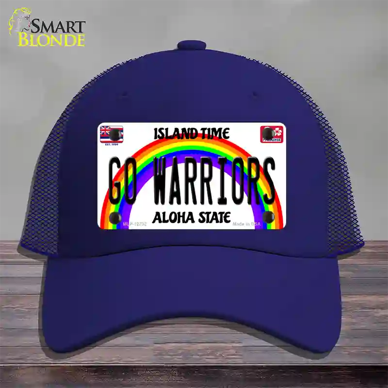 Go Warriors Novelty License Plate Hat Mesh / Royal Blue