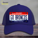 Go Broncos Novelty License Plate Hat Mesh / Royal Blue