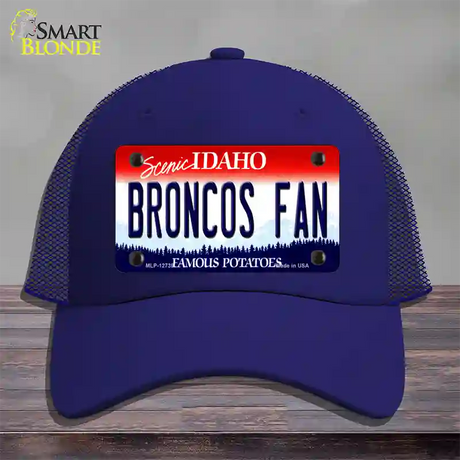 Broncos Fan Novelty License Plate Hat Mesh / Royal Blue