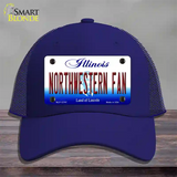 Northwestern Fan Novelty License Plate Hat Mesh / Royal Blue