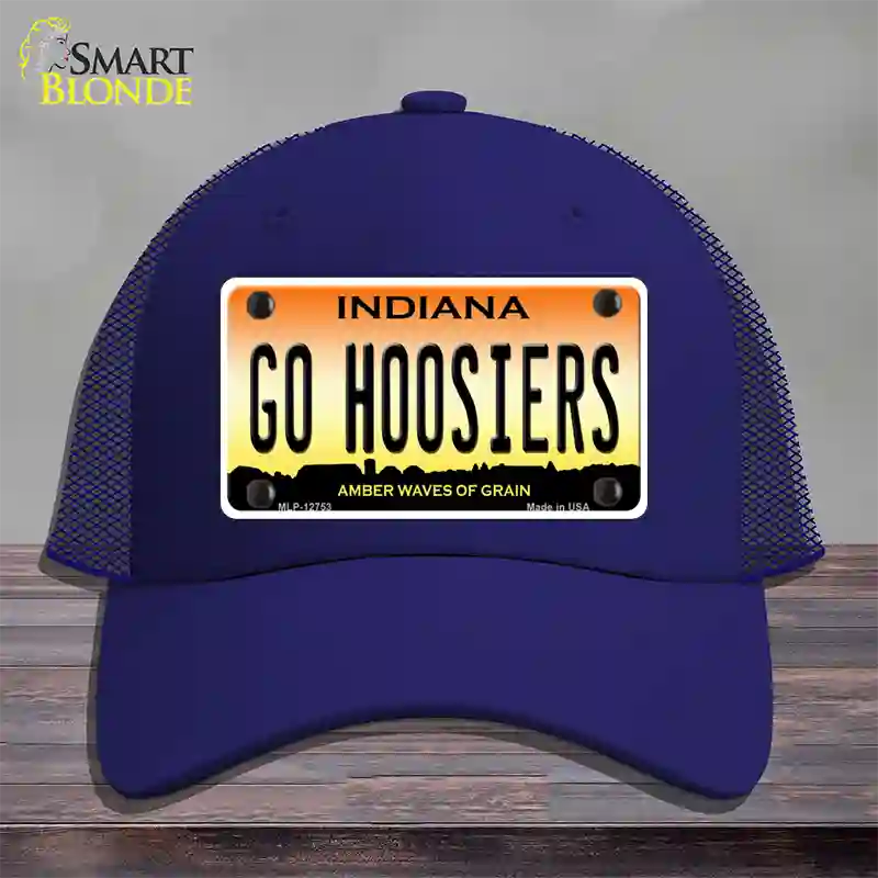 Go Hoosiers Novelty License Plate Hat Tag Mesh / Royal Blue