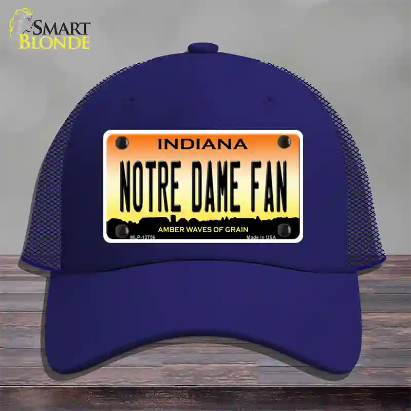 Notre Dame Fan Novelty License Plate Hat Tag Mesh / Royal Blue