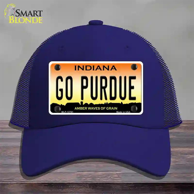 Go Purdue Novelty License Plate Hat Tag Mesh / Royal Blue