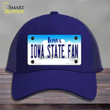 Iowa State Fan Novelty License Plate Hat Tag Mesh / Royal Blue