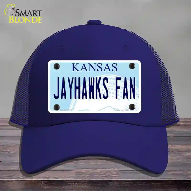 Jayhawks Fan Novelty License Plate Hat Tag Mesh / Royal Blue