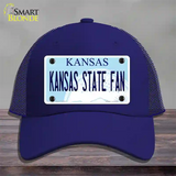 Kansas State Fan Novelty License Plate Hat Tag Mesh / Royal Blue