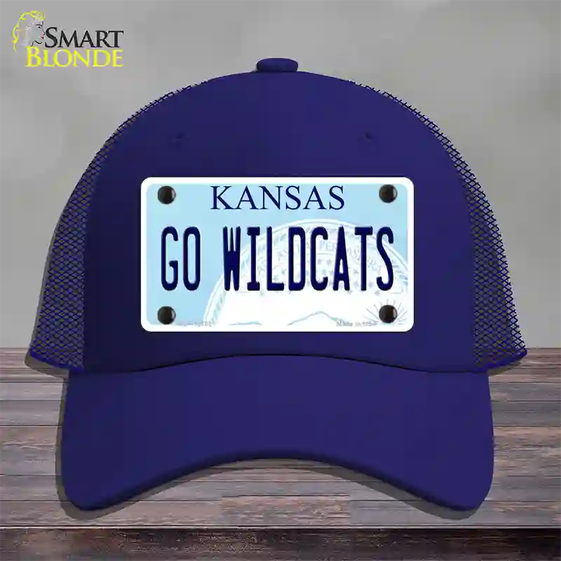 Go Wildcats Kansas Novelty License Plate Hat Tag Mesh / Royal Blue