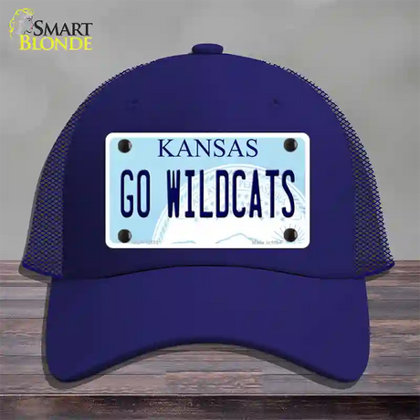 Go Wildcats Kansas Novelty License Plate Hat Tag Mesh / Royal Blue