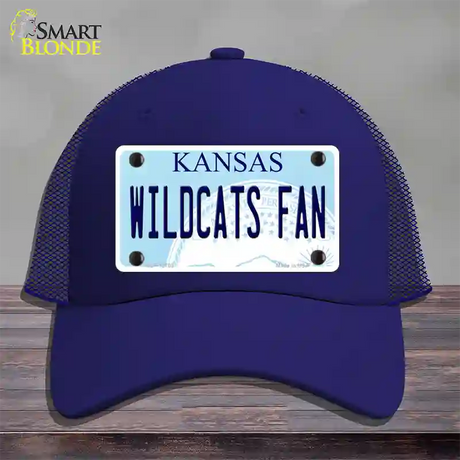 Kansas Wildcats Fan Novelty License Plate Hat Tag Mesh / Royal Blue