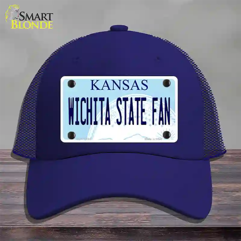 Wichita State Fan Novelty License Plate Hat Tag Mesh / Royal Blue