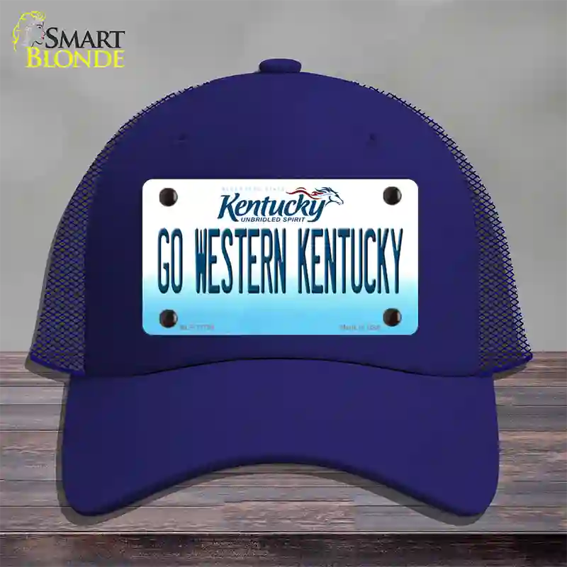 Go Western Kentucky Novelty License Plate Hat Tag Mesh / Royal Blue