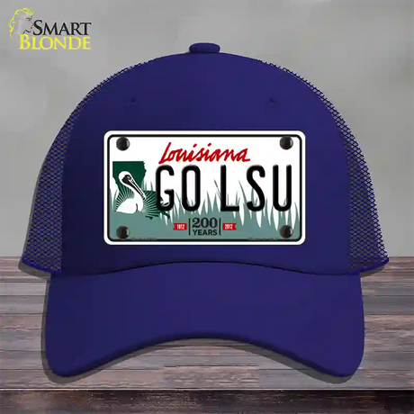 Go LSU Novelty License Plate Hat Tag Mesh / Royal Blue