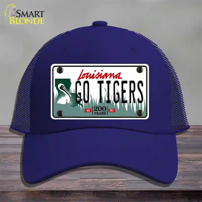 Louisiana Go Tigers Novelty License Plate Hat Tag Mesh / Royal Blue