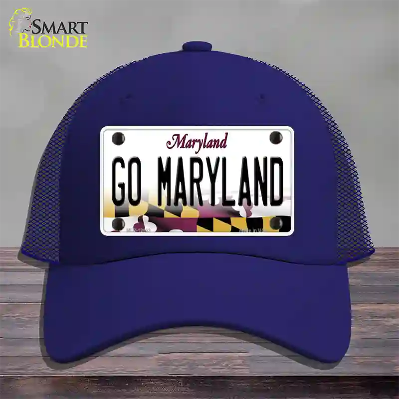 Go Maryland Novelty License Plate Hat Tag Mesh / Royal Blue