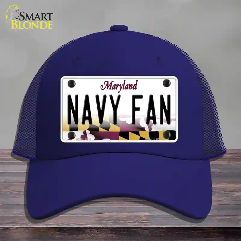 Navy Fan Novelty License Plate Hat Tag Mesh / Royal Blue