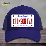 Crimson Fan Novelty License Plate Hat Mesh / Royal Blue