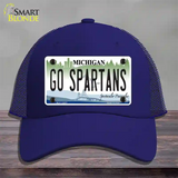 Go Spartans Novelty License Plate Hat Mesh / Royal Blue