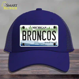 Broncos Michigan Novelty License Plate Hat Mesh / Royal Blue