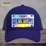 Go Mississippi Novelty License Plate Hat Mesh / Royal Blue