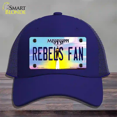 Rebels Fan Novelty License Plate Hat Mesh / Royal Blue