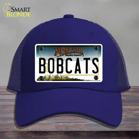 Bobcats Novelty License Plate Hat Mesh / Royal Blue