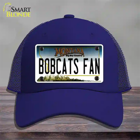 Bobcats Fan Novelty License Plate Hat Mesh / Royal Blue