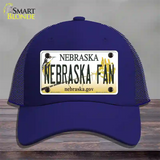 Nebraska Fan Novelty License Plate Hat Mesh / Royal Blue