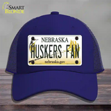 Huskers Fan Novelty License Plate Hat Mesh / Royal Blue