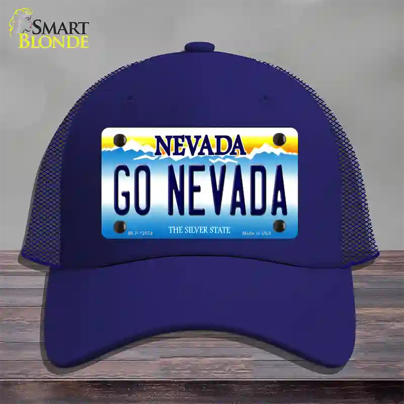 Go Nevada Novelty License Plate Hat Mesh / Royal Blue