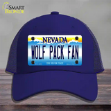 Wolf Pack Fan Novelty License Plate Hat Mesh / Royal Blue