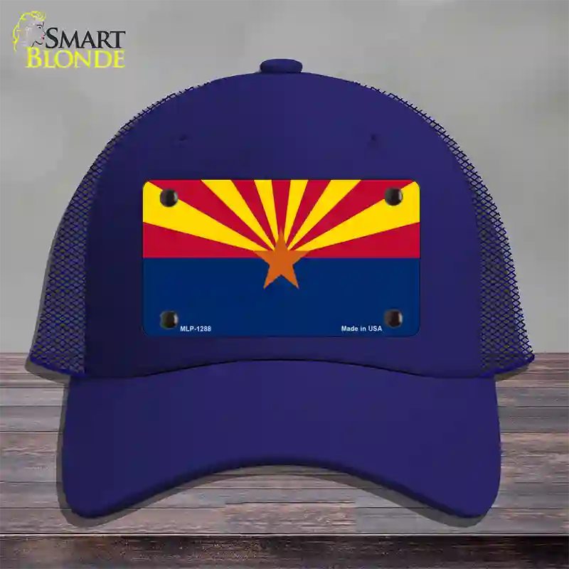 Arizona Small Star Novelty License Plate Hat Mesh / Royal Blue