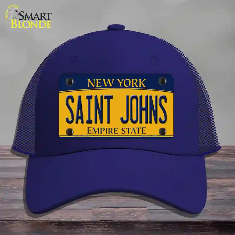 Saint Johns Novelty License Plate Hat Mesh / Royal Blue