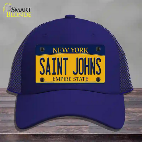 Saint Johns Novelty License Plate Hat Mesh / Royal Blue