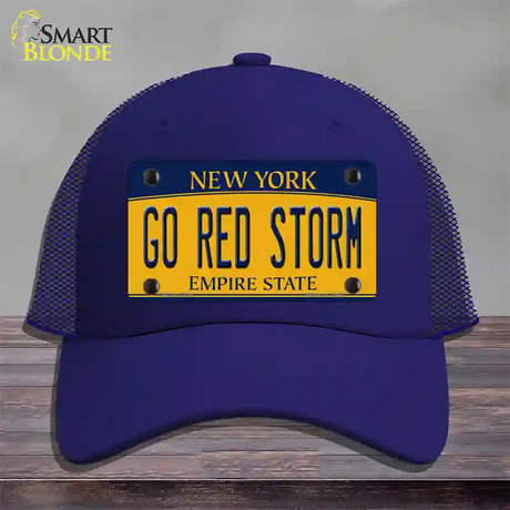 Go Red Storm Novelty License Plate Hat Mesh / Royal Blue