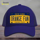 Orange Fan Novelty License Plate Hat Mesh / Royal Blue