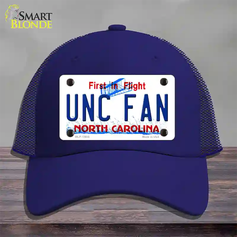 Univ North Carolina Fan Novelty License Plate Hat Mesh / Royal Blue