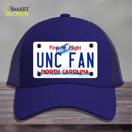 Univ North Carolina Fan Novelty License Plate Hat Mesh / Royal Blue